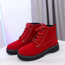 Load image into Gallery viewer, Women Ankle Boots Winter Suede Leather Flat Platform Short Boots Women Shoes Fashion Outdoor Non-slip Autumn Winter Boots Black
