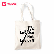 Load image into Gallery viewer, It&#39;s Leviosa Not LeviosA Reusable Women Shopping Canvas Bag Girl Tote Eco Shopper Shoulder Bags,Drop Ship
