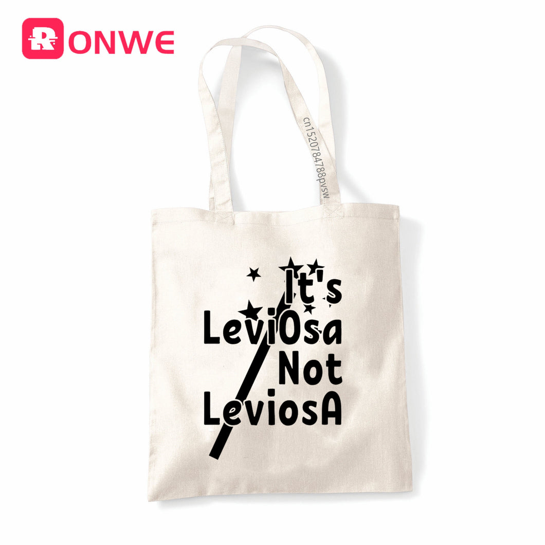 It's Leviosa Not LeviosA Reusable Women Shopping Canvas Bag Girl Tote Eco Shopper Shoulder Bags,Drop Ship