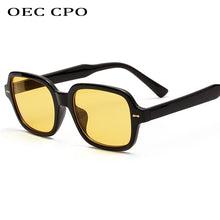 Load image into Gallery viewer, OEC CPO Fashion Unisex Square Sunglasses Men Women Fashion Small Frame Yellow Sunglasses Female Retro Rivet Glasses UV400 O403
