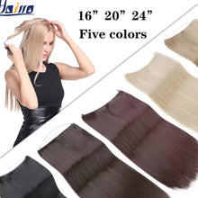 Load image into Gallery viewer, HAIRRO No Clip Wave Hair Extensions Pure Color Synthetic Natural Black Blonde One Piece False Hairpiece Fish Line Fake Hair
