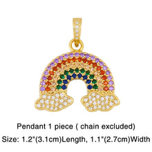 Load image into Gallery viewer, Fashion Portrait Chunk Chain Pendent Necklace for Women Rainbow Eyes Pendent Colorful CZ Chain Hip Hop Jewelry Accessories
