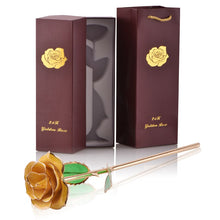 Load image into Gallery viewer, 24k Gold Dipped Rose Flower with Stand Eternal Rose Forever Love In Box Birthday Christmas Valentine Day Wedding Gift for Women

