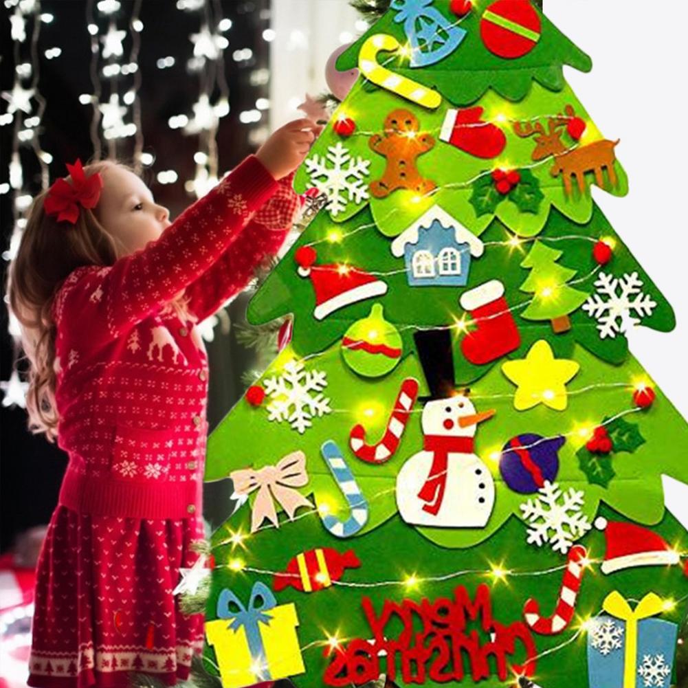 Kids DIY Felt Christmas Tree CNavidad New Year Gifts Christmas Ornaments Christmas Decoration For Home  Holiday Party Home Decor