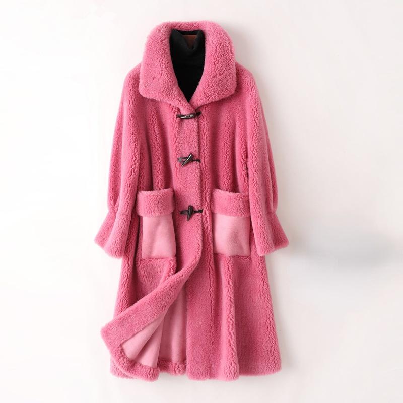 Real Fur Coat High Quality 2021 New Long Sheep Shearling Women Winter Jackets Wool Casual Coats Korean Style Jaqueta Feminina