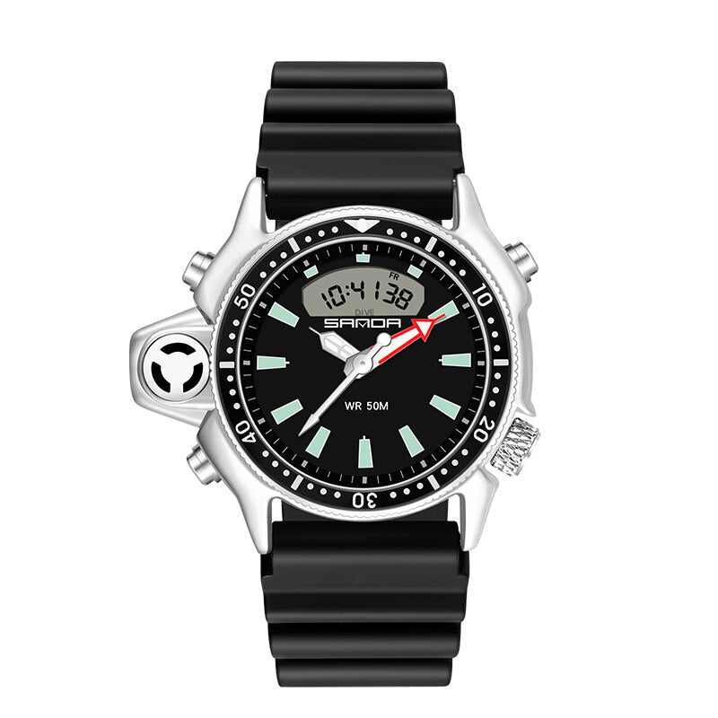 SANDA 2021 New Casual Men's Watches 5ATM Waterproof Sport Military Quartz Watch for Men S Shock Male Clock relogio masculino