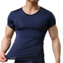 Load image into Gallery viewer, Men&#39;s Sheer Undershirts/Man Ice Silk Mesh See through Basics Shirts/Gay Sexy Fitness Bodybuilding Underwear

