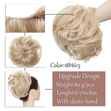 Load image into Gallery viewer, HAIRRO Synthetic Chignon Messy Scrunchies Elastic Band Hair Bun Straight Updo Hairpiece High Temperture Fiber Natural Fake Hair
