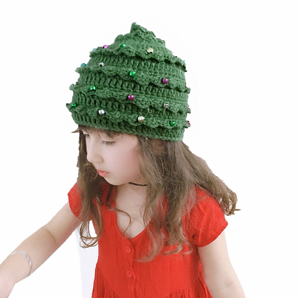Christmas 2020 Baby Hat Mother Daughter Winter New Hat Christmas Tree Star Woolen Caps Warm Family Matching Outfits