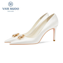 Load image into Gallery viewer, VAIR MUDO 2021 Women&#39;s Pumps Shoes High Heels Silkworm Romantic Wedding Shoes Elegant Pointed Toe Part Office &amp; Career Sexy 006
