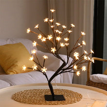 Load image into Gallery viewer, LED Sakura Tree Desk Light Decorative Bedside Table Lamps USB 36/48leds for Home Bedroom Wedding Nordic Decor Night Light
