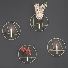 Load image into Gallery viewer, Modern Art 3D Wall Mounted Candle Holder Metal Vintage Hanging Dry Flower Vase Geometric Tea Light Home Decor Candlestick
