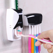Load image into Gallery viewer, Automatic Toothpaste Dispenser Wall Mount Dust-proof Toothbrush Holder Wall Mount Storage Rack Bathroom Accessories Set Squeezer
