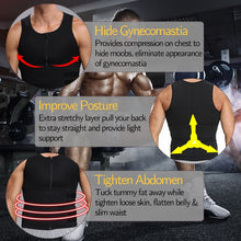 Load image into Gallery viewer, Mens Body Shaper Waist Trainer Slimming Vest Workout Tank Tops Shapewear Sauna Undershirts Compression Shirt Tight Underwear
