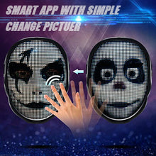 Load image into Gallery viewer, Halloween Full-Color LED Face-Changing Glowing Mask APP Control DIY Shining Mask For Ball Festival DJ Party Christmas Mask
