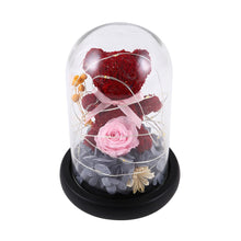 Load image into Gallery viewer, New Teddy Bear Rose Flowers In Glass Dome Christmas Festival DIY Cheap Home Wedding Decoration Birthday Valentine&#39;s Day Gift D30
