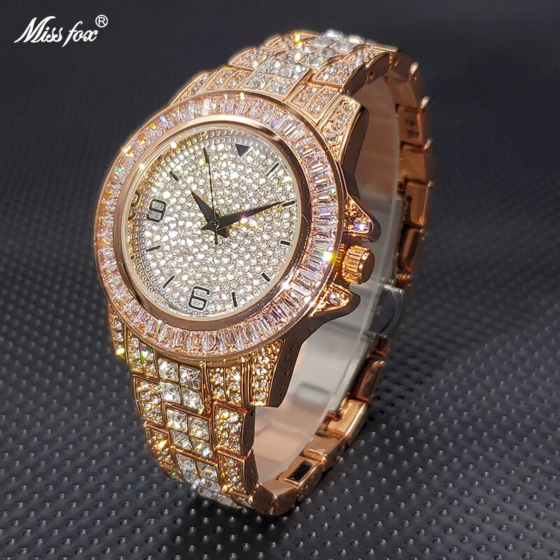 Top Brand Men's Wristwatches 18K Gold Ice Out Diamond Luxury Designer Classica 40mm Man Watch Waterproof High Quality Watches