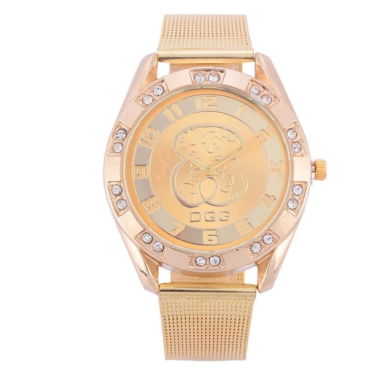 2020 Top Brand Luxury Bear Women 's Watches Rhinestone Bracelet Stainless Steel Analog Quartz Wristwatch Kobiet Zegarka Relogio