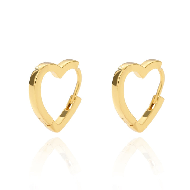 Simple Heart Drop Earrings For Women Stainless Steel Brand Fashion Ear Cuff Piercing Dangle Earring Jewelry Gifts Bijoux Femme