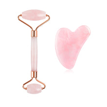 Load image into Gallery viewer, Rose Quartz Jade Roller Face Slimming Massager Face Lifting Natural Jade Stone Facial Massage Roller Skin Care Beauty Set Box
