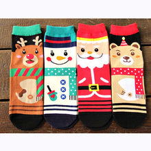 Load image into Gallery viewer, 2019 New Christmas Cartoon Santa Elk Happy Socks 4 Designs Moose Funny Winter Ankle Cotton Female Socks Happy Christmas
