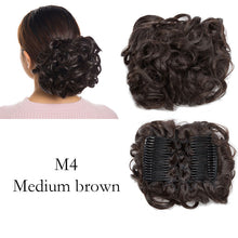 Load image into Gallery viewer, S-noilite LARGE Comb Clip In Curly Hair Extension Synthetic Hair Pieces Chignon Women Updo Cover Hairpiece Extension Hair Bun
