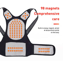 Load image into Gallery viewer, Magnetic Back Warm Protection Back Lumbar Healthcare Posture Correction Black New Self-heating Adjustable Vest Brace Tourmaline

