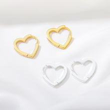 Load image into Gallery viewer, Simple Heart Drop Earrings For Women Stainless Steel Brand Fashion Ear Cuff Piercing Dangle Earring Jewelry Gifts Bijoux Femme
