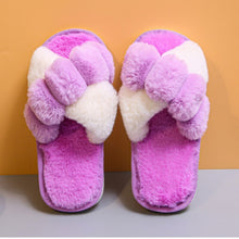 Load image into Gallery viewer, Winter Warm Fluffy Slippers Women Faux Fur Cross Indoor Floor Slides Leopard Print Flat Soft Shoes Ladies Non-Slip House Shoes
