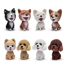 Load image into Gallery viewer, 9cm Husky Teddy Pomeranian Car Shake Head Dog Ornaments Cute Nodding Decoration Gift For Car Interior Home Room Auto Accessories
