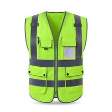 Load image into Gallery viewer, High Visibility Reflective Vest Zipper Front Safety Vest With Reflective Strips Construction Workwear Safety Reflective Vest
