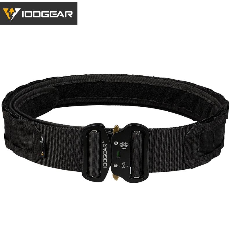 IDOGEAR Tactical 2 Inch Combat Belt Quick Release Buckle MOLLE Hunting Outdoor Sports Mens Belt Durable Two-in-One 3414