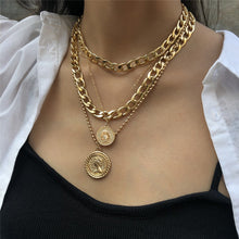 Load image into Gallery viewer, Punk Miami Cuban Choker Necklace Steampunk Men Jewelry Vintage Big Coin Pendant Chunky Chain Necklace for Women Neck Accessories
