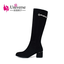 Load image into Gallery viewer, Universe K225 Latest New Design Women Shoes High Heels Sheep Suede Ladies Boots Med Calf
