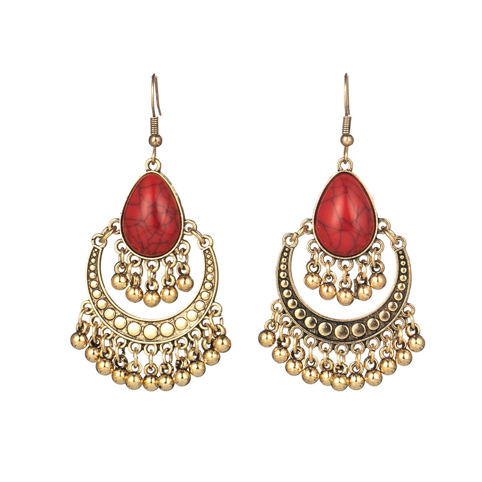 Ethnic Long Tassel Earrings For Women Vintage Beads Brincos Ear Big Drop Earrings 2019 Female Fashion Boho Jewelry Wholesale