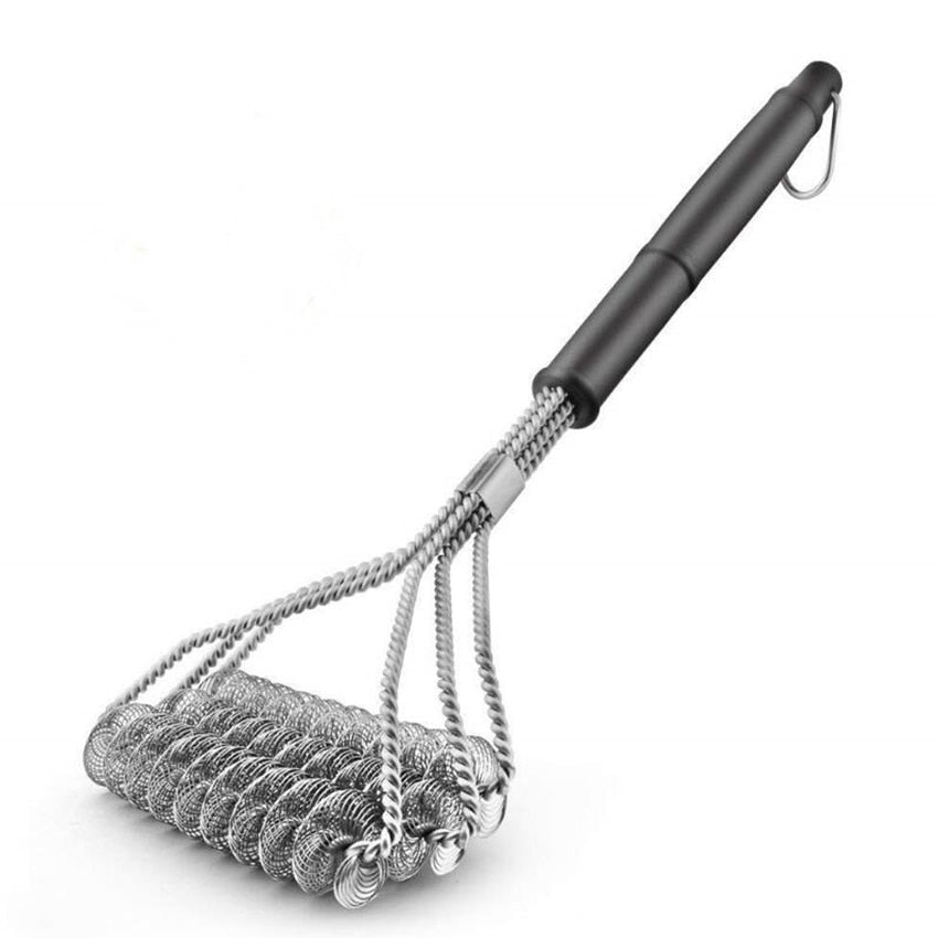 Grill Brush Bristle Free 18'' Safe Stainless Steel BBQ Brush & Grill Cleaner - Practical Barbecue Brush for Cleaning Grill Grate