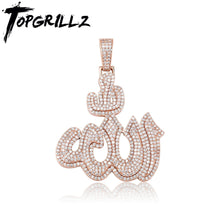 Load image into Gallery viewer, TOPGRILLZ New Allāh Pendant Necklace With 4mm Tennis Chain High Quality Iced Micro Pave Cubic Zirconia HipHop Fashion For Gift
