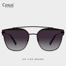 Load image into Gallery viewer, Cyxus Cateye Oversize Sunglasses for Women Mirrored Flat Lenses Street Fashion Shade Metal Frame Girls Eyewear Black/Pink 1102
