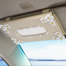 Load image into Gallery viewer, 1 Pcs Car Crystal Paper Box with Chrysanthemum Crystal Tissue Box Cae Interior Decoration Accessories for Sun Visor Type
