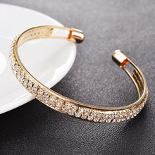 Load image into Gallery viewer, Bohemian Style Women Girls Gold Bracelet Rhinestone Leaves Chain Bangle Luxury Wedding Jewelry Simple Fashion Elegant New
