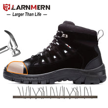 Load image into Gallery viewer, LARNMERM Mens Safety Shoes Work Shoes Steel Toe Fashion Lightweight Breathable Anti-smashing Anti-puncture Construction Boots

