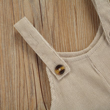 Load image into Gallery viewer, Infant Baby Boy Girl Clothes Solid Corduroy Romper Jumpsuit Cute Summer Sleeveless Straps Pocket Long Pants Overalls
