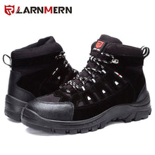 Load image into Gallery viewer, LARNMERM Mens Safety Shoes Work Shoes Steel Toe Fashion Lightweight Breathable Anti-smashing Anti-puncture Construction Boots
