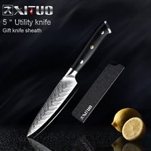Load image into Gallery viewer, XITUO Damascus Chef Knife VG10 Professional Kitchen Knife Cleaver Cooking Tool Exquisite Plum Rivet G10 Handle 1-5PCS Set Gift
