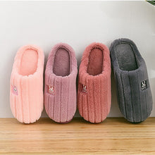 Load image into Gallery viewer, Women Slippers Winter Warm Home Soft Sole Non-slip Plush Cotton Shoes Men Lovers Bedroom Flats Ladies Girls Boys Cute Fur Slides
