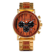 Load image into Gallery viewer, BOBO BIRD Wooden Men Watches Relogio Masculino Top Brand Luxury Stylish Chronograph Military Watch Great Gift for Man OEM
