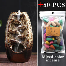 Load image into Gallery viewer, With 20Pcs Cones Free Gift Waterfall lncense Burner Ceramic Incense Holder Home Decor Best Christmas Gift
