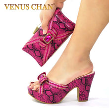Load image into Gallery viewer, Sexy Style Nigerian Shoe and Bag Set 2020 Fashion African Party Shoes and Bag Shoes with Matching Bags Party Shoes in Fuchsia
