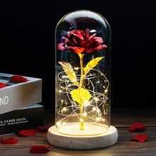 Load image into Gallery viewer, Beauty And The Beast Rose Rose In LED Glass Dome Forever Rose Red Rose Valentine&#39;s Day Mother&#39;s Day Special Romantic Gift
