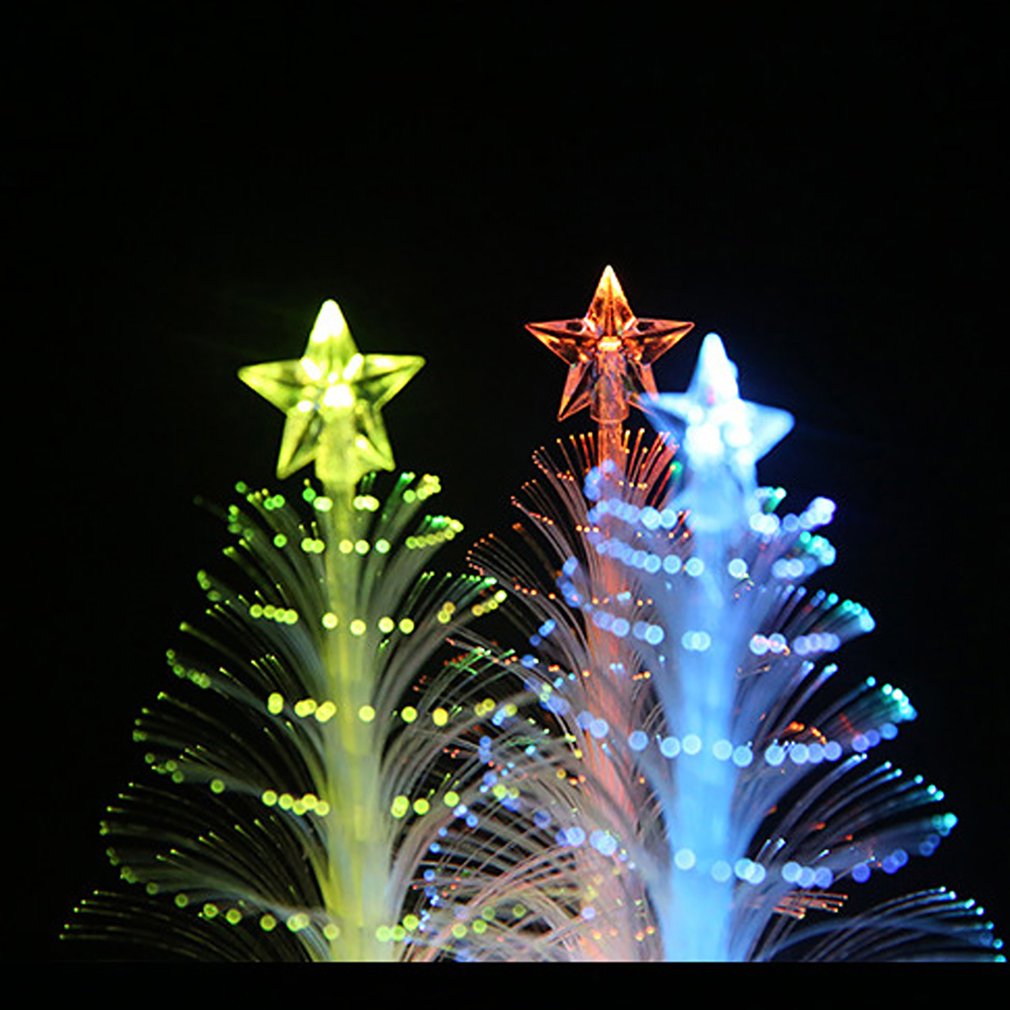 Hot Newest Colorful Fiber Optic Christmas Romantic Gift Creative Colorful Flash Christmas Tree Night Light Decoration Supplies